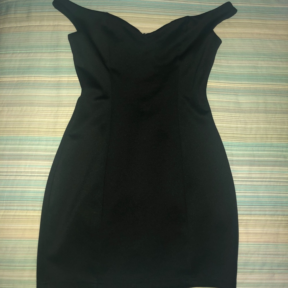 Black over the shoulder dress